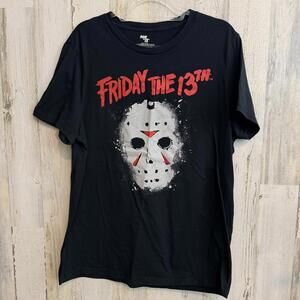 Friday the 13th Men’s XL (46/48) Black Graphic T-Shirt Jason Mask